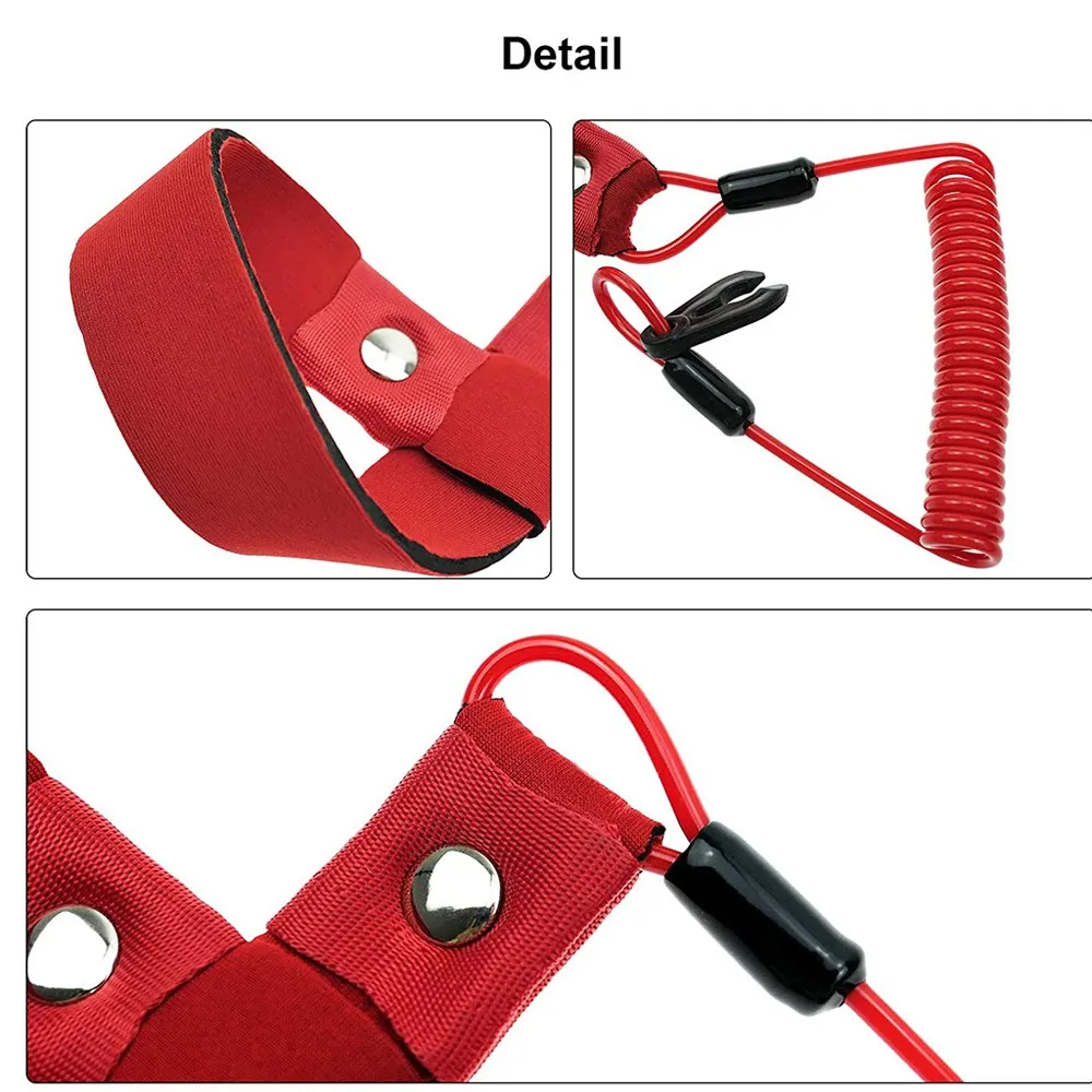 Waveblaster Safety Lanyard RKURCK Emergency Stop Kill Switch Lanyard - Red  Safety Tether Cord With Wrist Strap For Yamaha Jet Skis Jet Ski Engine Kill  Switch Tether