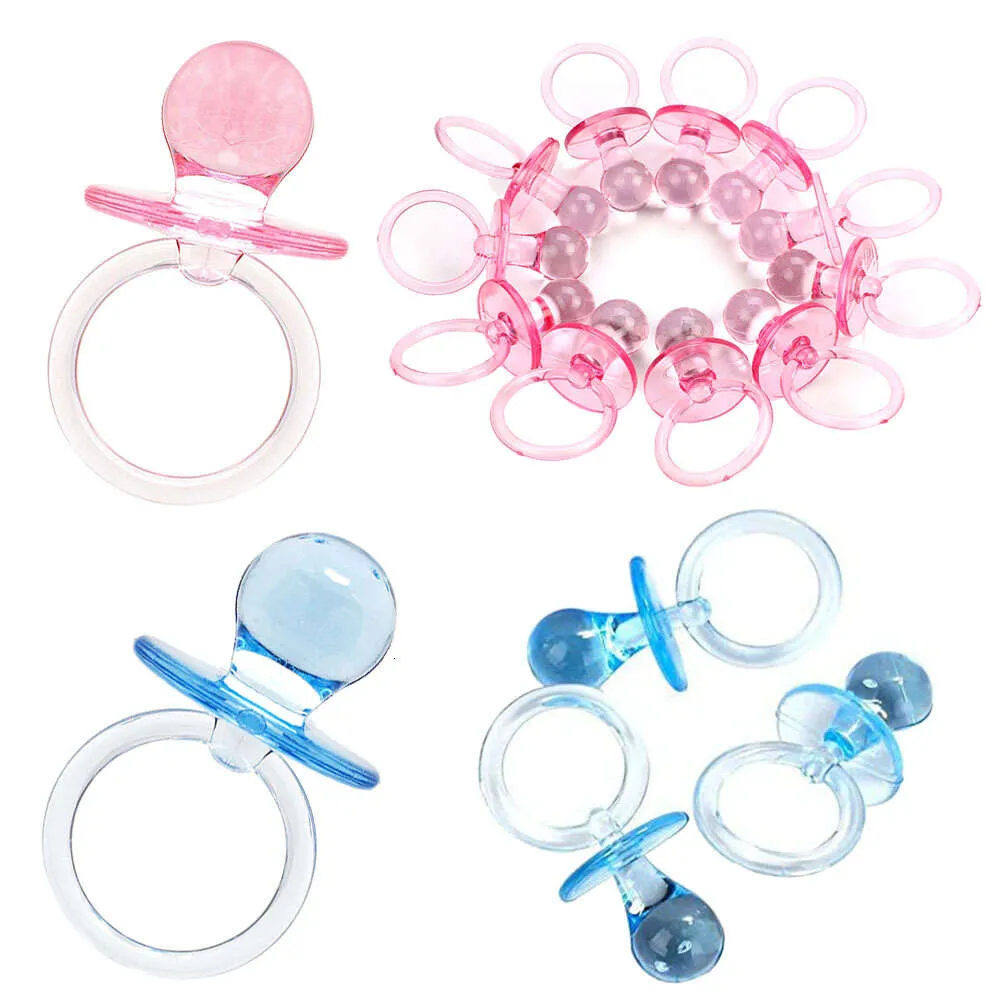 Plastic Blue and Pink Acrylic Pacifiers for Baby Shower Game and Gender ...