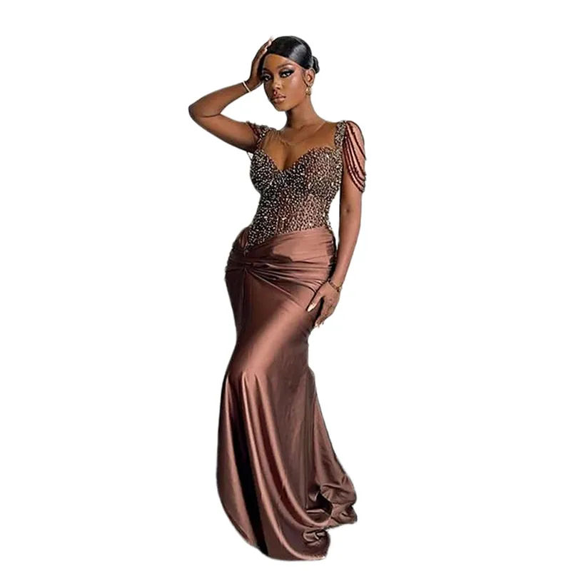 white christmas dresses BABARONI Tulle Chocolate Junior Bridesmaid Dresses A-line Scoop  Floor-length 3/4-Length Bow – BABARONI UK
