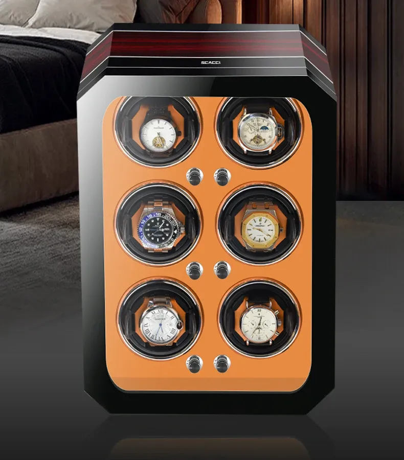 Rotating watch display case outlet