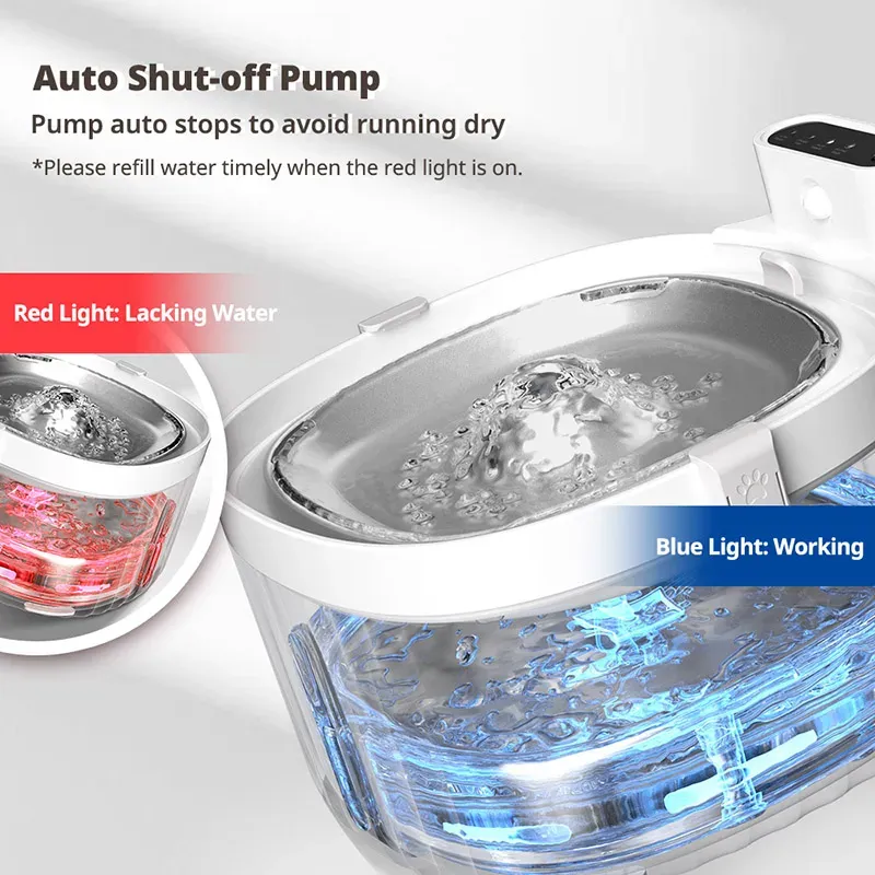 Pet water fountain with automatic shut off online