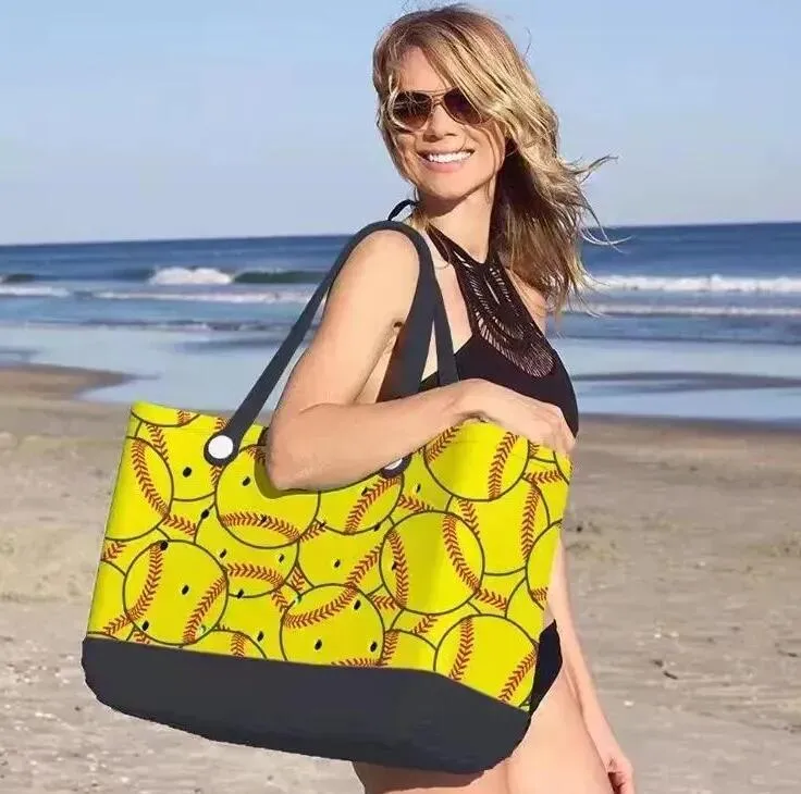 XL Beach Tote Bag Durable Silicone Rubber, Waterproof Shopping