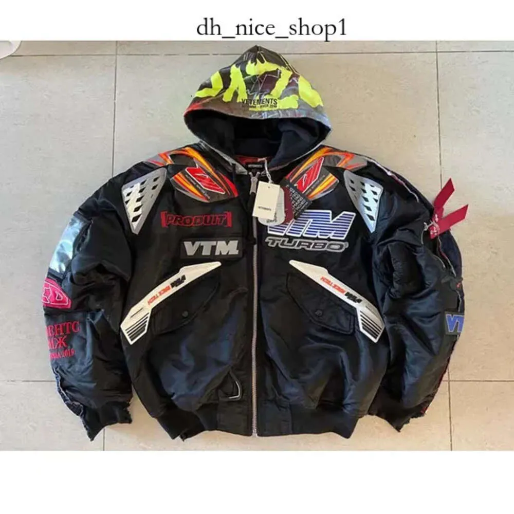 Oversized 2024 VTM Racing Jacket for Men High Street Fashion Patched Bomber Coat