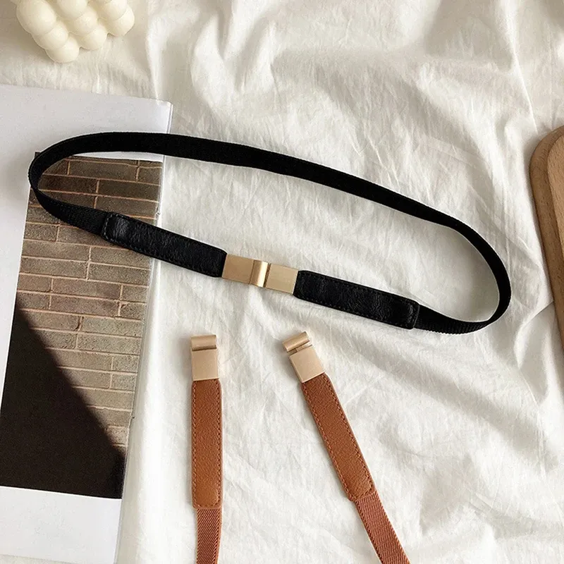 Womens Elastic Stretchable Belt For Women Thin Waistband For Jeans And Dresses Elelgant Design In Black And Brown From Ddmyfriend 7.68 DHgate.Com