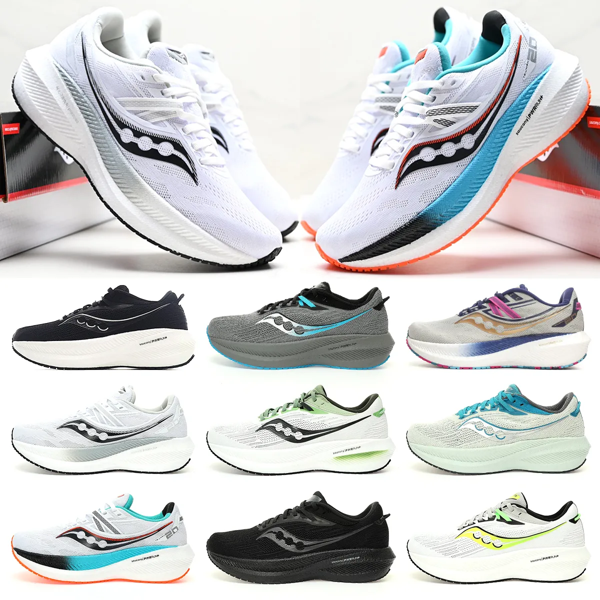 Saucony Triumphs 20 N Running Shoes Triumph Victory 19 Casual Shoes New Lightweight Shock Absorption Breathable Sports Sneakers Size 36 45 surpr okog