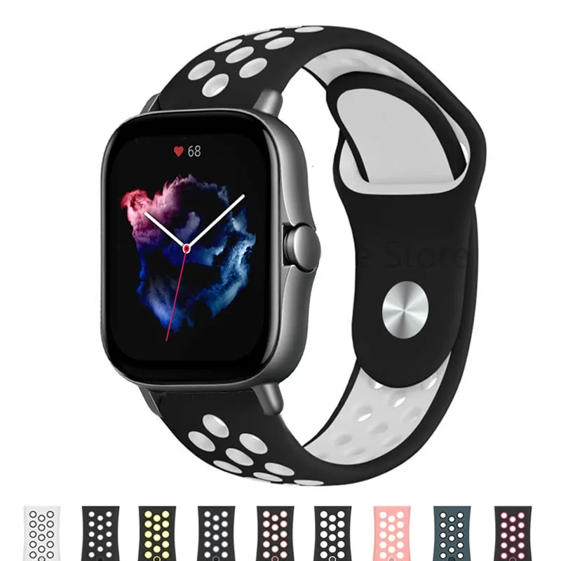 20mm 22mm Sport Silicone band For Amazfit GTS 4 3 2 2e GTS 2 GTR 4 3 Pro 47mm GTR 2e stratos Watch Bracelet Amazfit bip strap