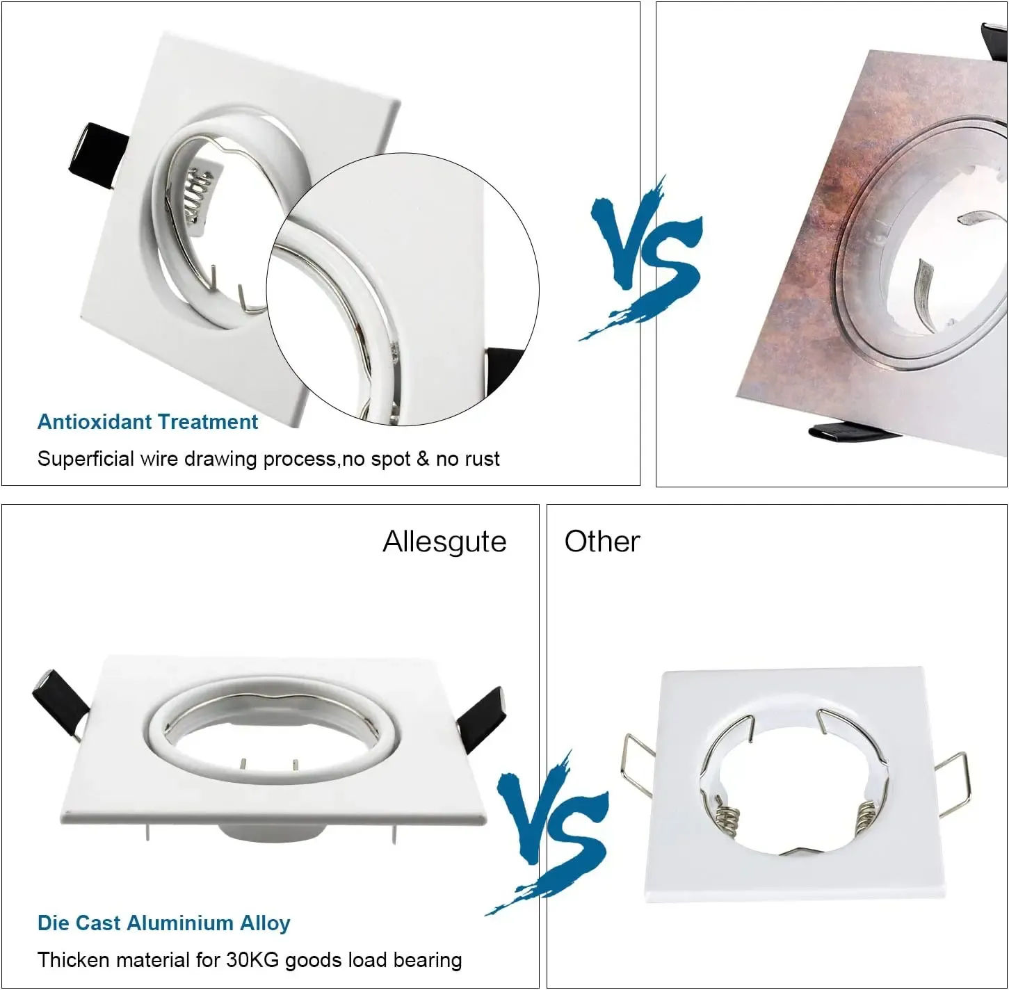 Square light bulb fitting clearance