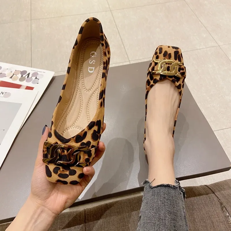 Peep toe leopard flats online