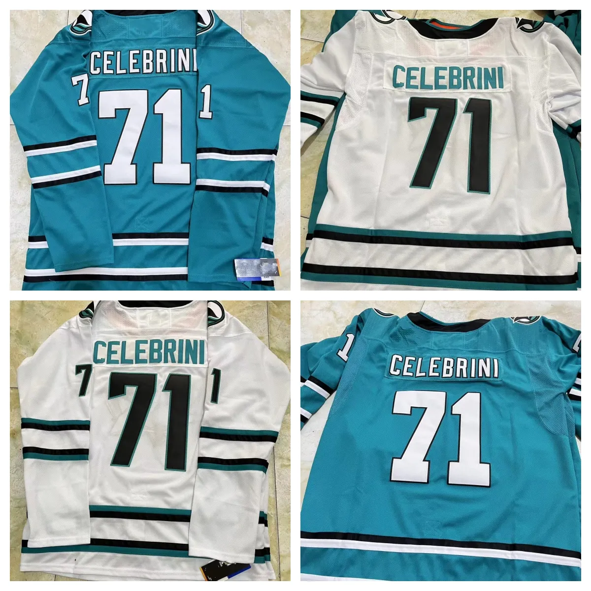 Macklin Celebrini 71 Hockey Jerseys For Men Draft Teal White