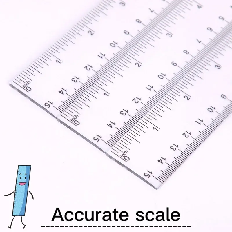 Transparent Acrylic Ruler 15/20/30 cm Portable Simple Style for Math ...