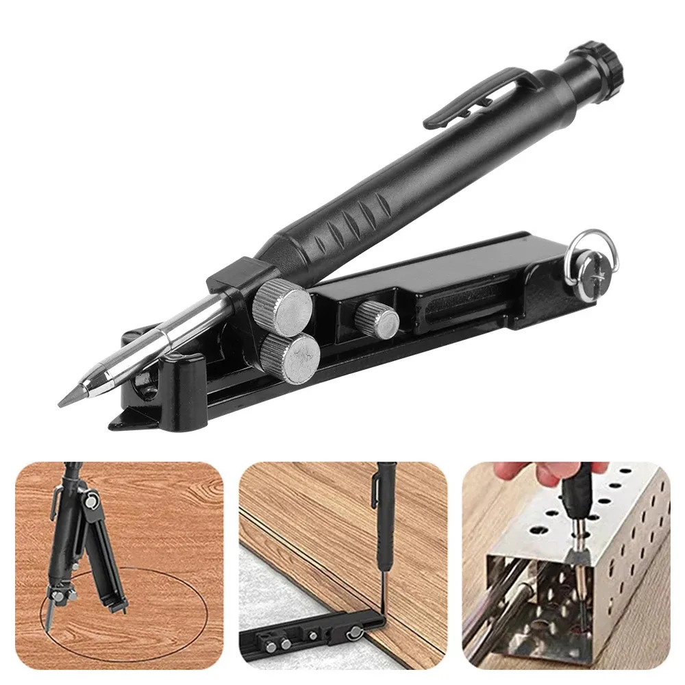 European Style Carpenter Marking Scriber - Double Shaft Metal Hand Tool For Woodworking & Measuring