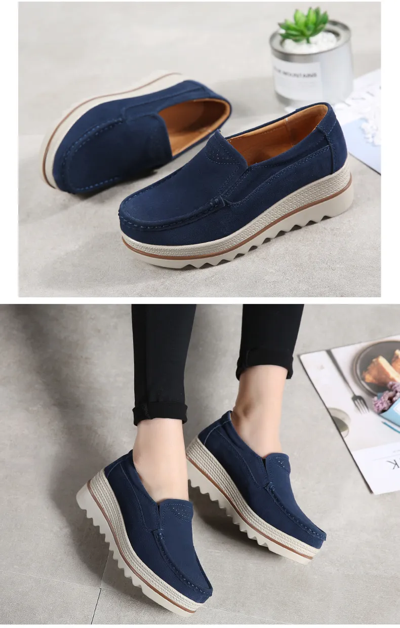 Bulk Womens Suede Leather Platform Sneakers Slip On Casual Shoes For Spring Autumn From Dh912152415 153.65 DHgate.Com