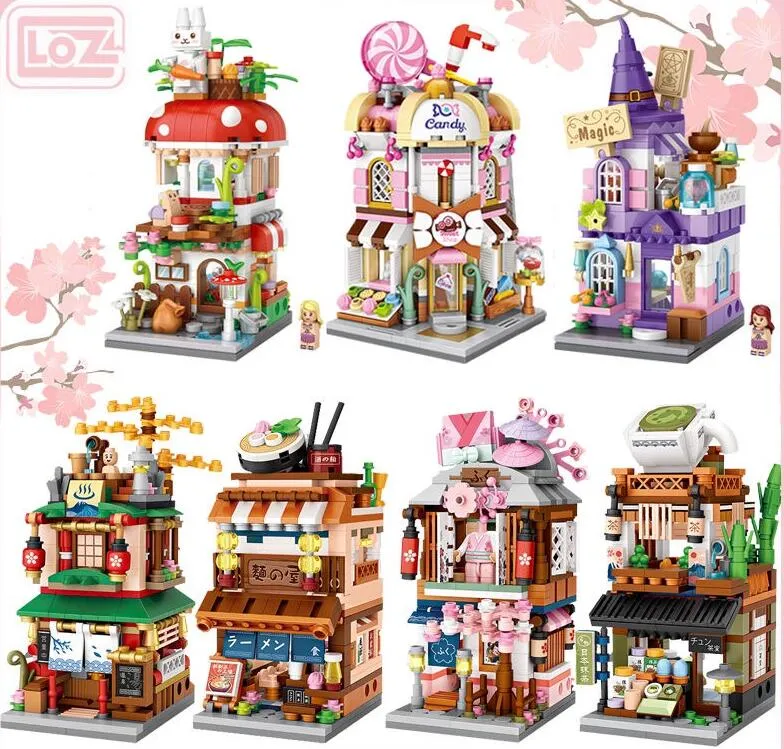 Kit De Mini-Blocs Street View Japonais, 412 Pièces Modulaire Maison