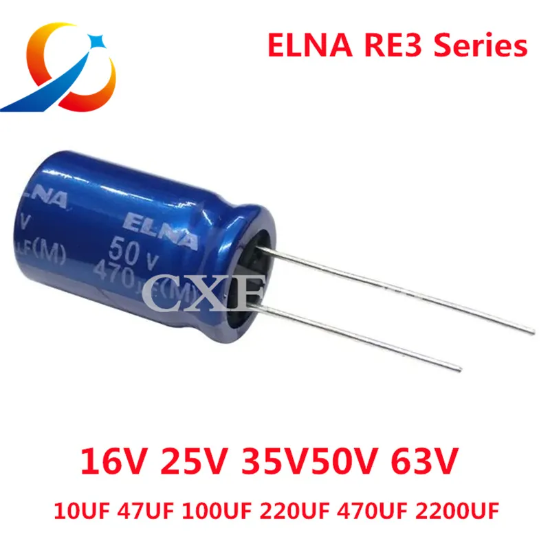 ELNA RBP2 (R2B) series 47uF/25V non-polar audio electrolytic capacitor 6.3X11mm