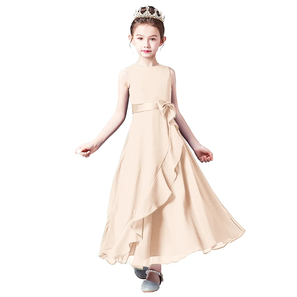 Dideyttawl White Alabaster Ankle Length Junior Bridesmaid Dress for Wedding  Girls from Dhgate Flower Girls' Dresses - price 46.96
