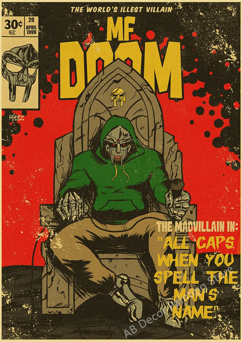 DHgate.com:MF Doom Wall Posters - Unique Kraft Paper DIY Art