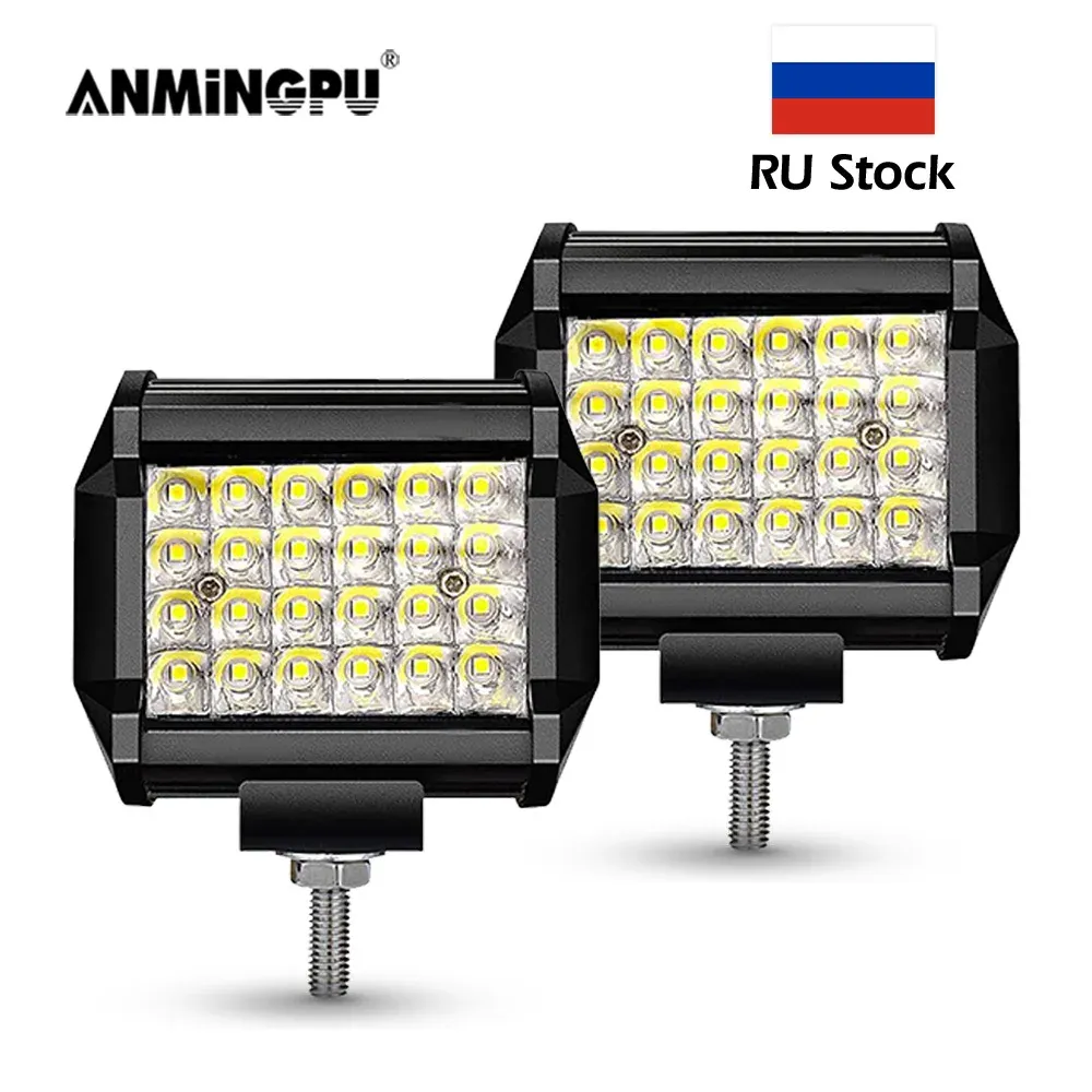 4x7 Led ANMINGPU 4x7 Inch LED Work Light Bar 12V 24V Spot Flood Combo for Off ...