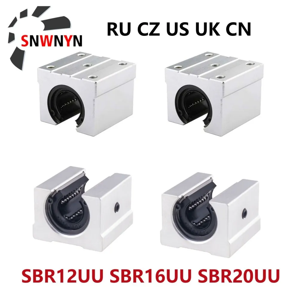 4-Pack SBR12UU SBR16UU SB20UU Linear Motion Ball Bearing Slide Block ...