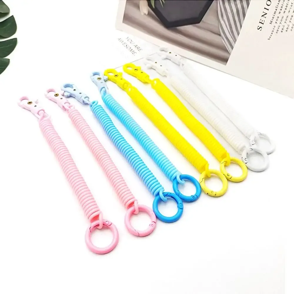 Little Keychain Rope Small Aluminum Rope Tightening Keychain with Carabiner Clip: Stretchy ...