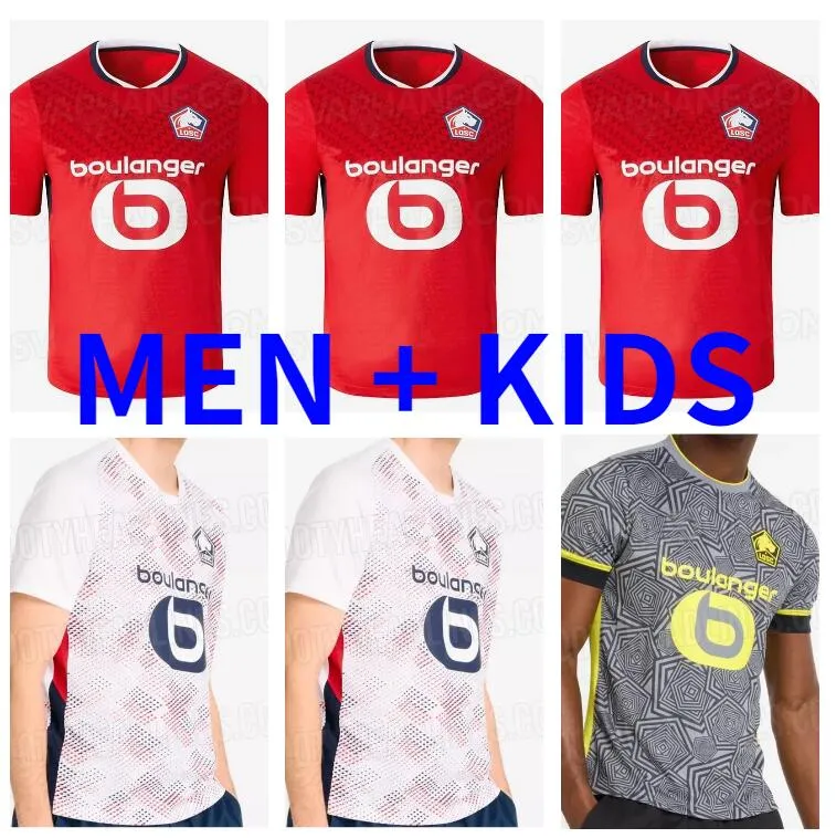 24 25 LOSC Lille Soccer Trikots 2024 2025 Botman Bamba Xeka J.David J.Kone Millots Be Foot Shirt L.araujo Yazici R.Sanches T.Weah Andre Football Uniformen Men Kids Kit Kit