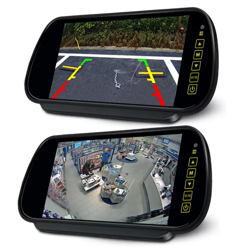 Monitor LCD Da 7 Pollici Con Specchietto Retrovisore: Parcheggio Facile E Due Ingressi AV Per Telecamere!