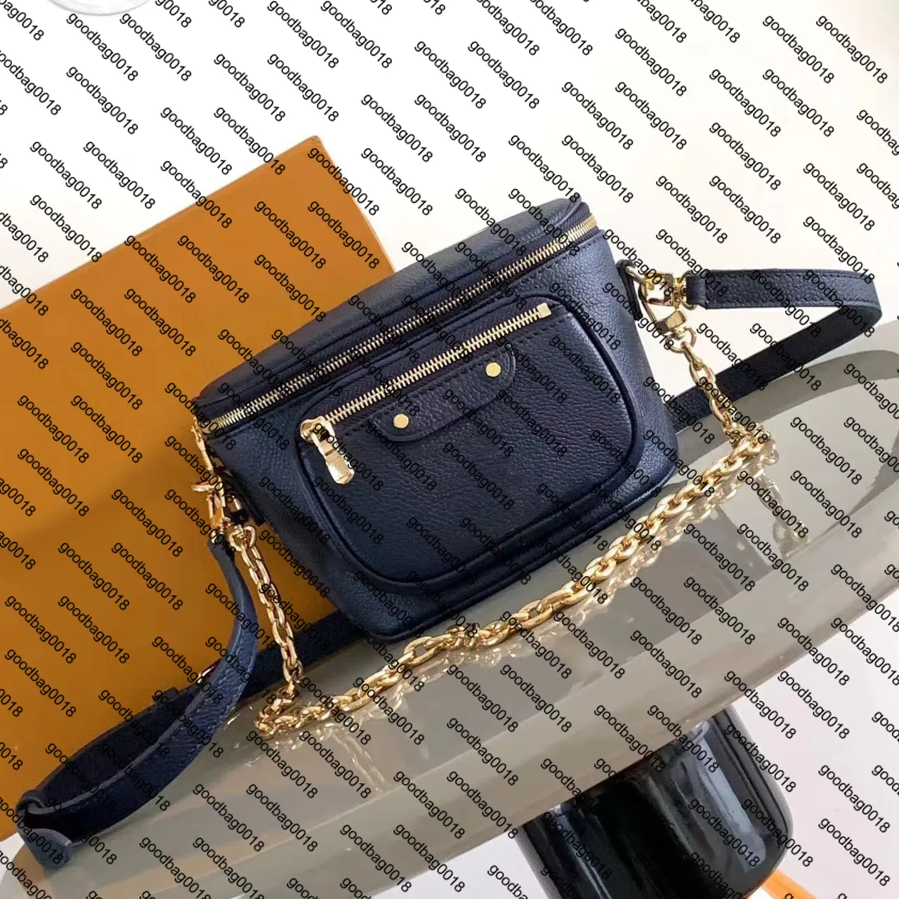 DHgate 2024Premium Leather Waist Bag with Mirror and Box Designer Crossbody Fanny Pack Bags Luggage Accessories