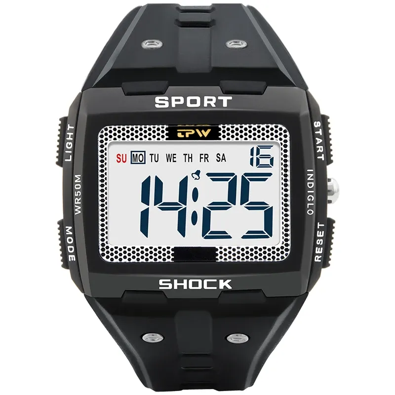 Men's digital watch with large numbers best sale