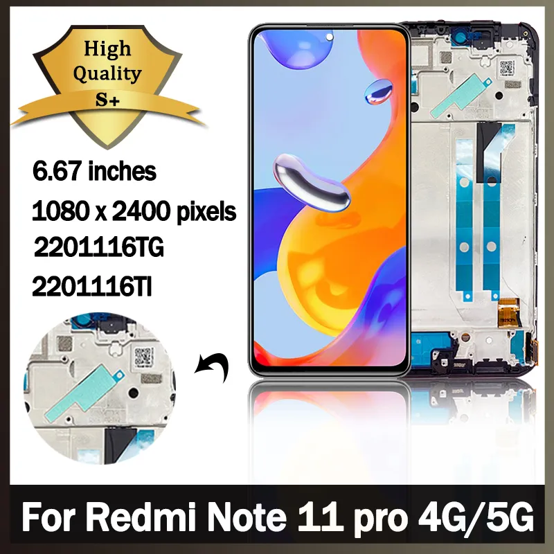Xiaomi Redmi Note 11 Pro 4G/5G LCD Touch Screen Digitizer Assembly for ...