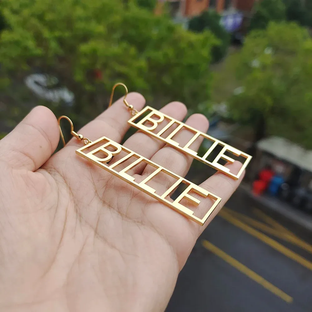 Personalized earrings name best sale