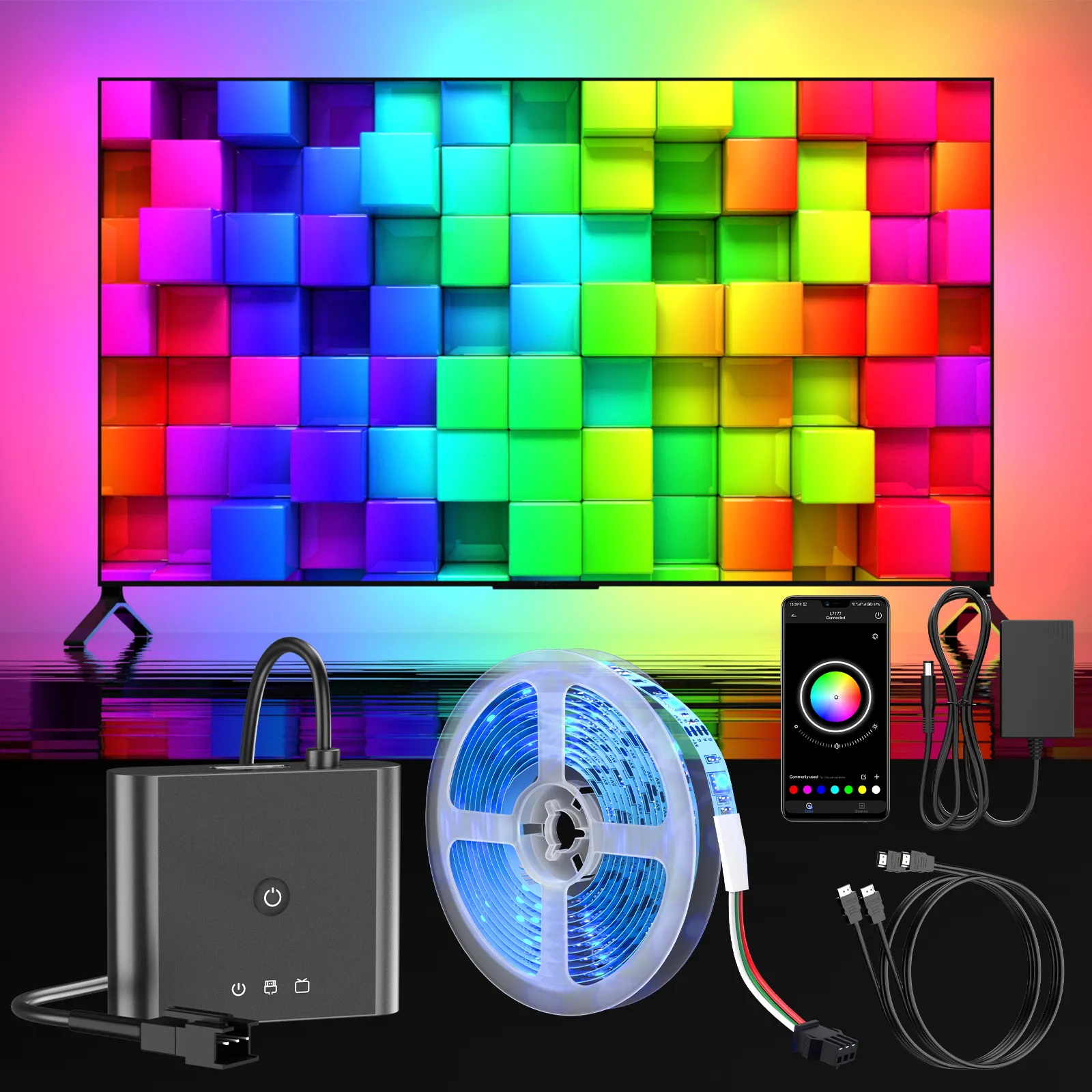 DHgate 2024 4K USB LED Light Strip 5050 RGB Dream Color Ambient TV Kit PC Screen Background Lighting Desktop Decoration 3M 4M 5M Lights Lighting