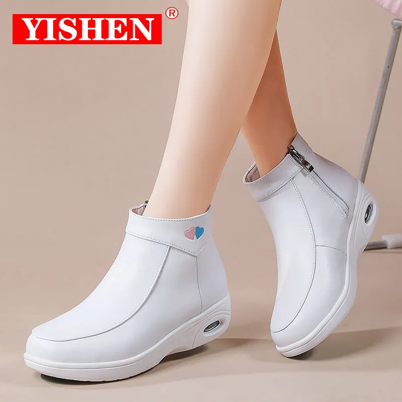 Comfortable Leather Ladies Orthopedic Ankle Boots For Women With