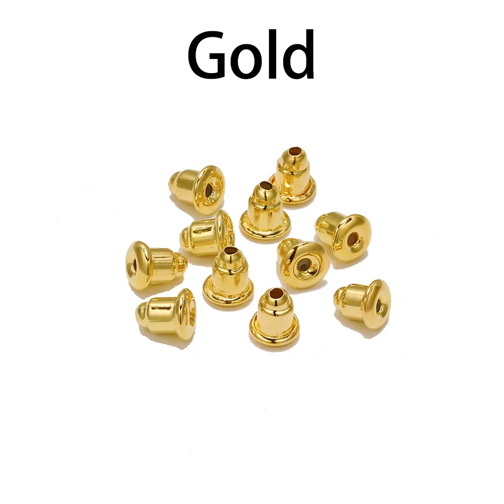 DHgate Bullet Clutch Earrings Backs 100 Pcs Gold Plated Metal Cap Earring Studs Stopper for DIY Jewelry Making and Accessories Jewelry