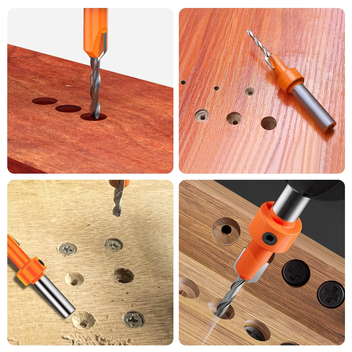 HUHAO Woodworking Counter Sink Paper Drill Bit Set 8mm Shank HSS Wood Screw Drill Router Bits Hole Punch 1 Set From Ddmyhome 8.87 DHgate.Com