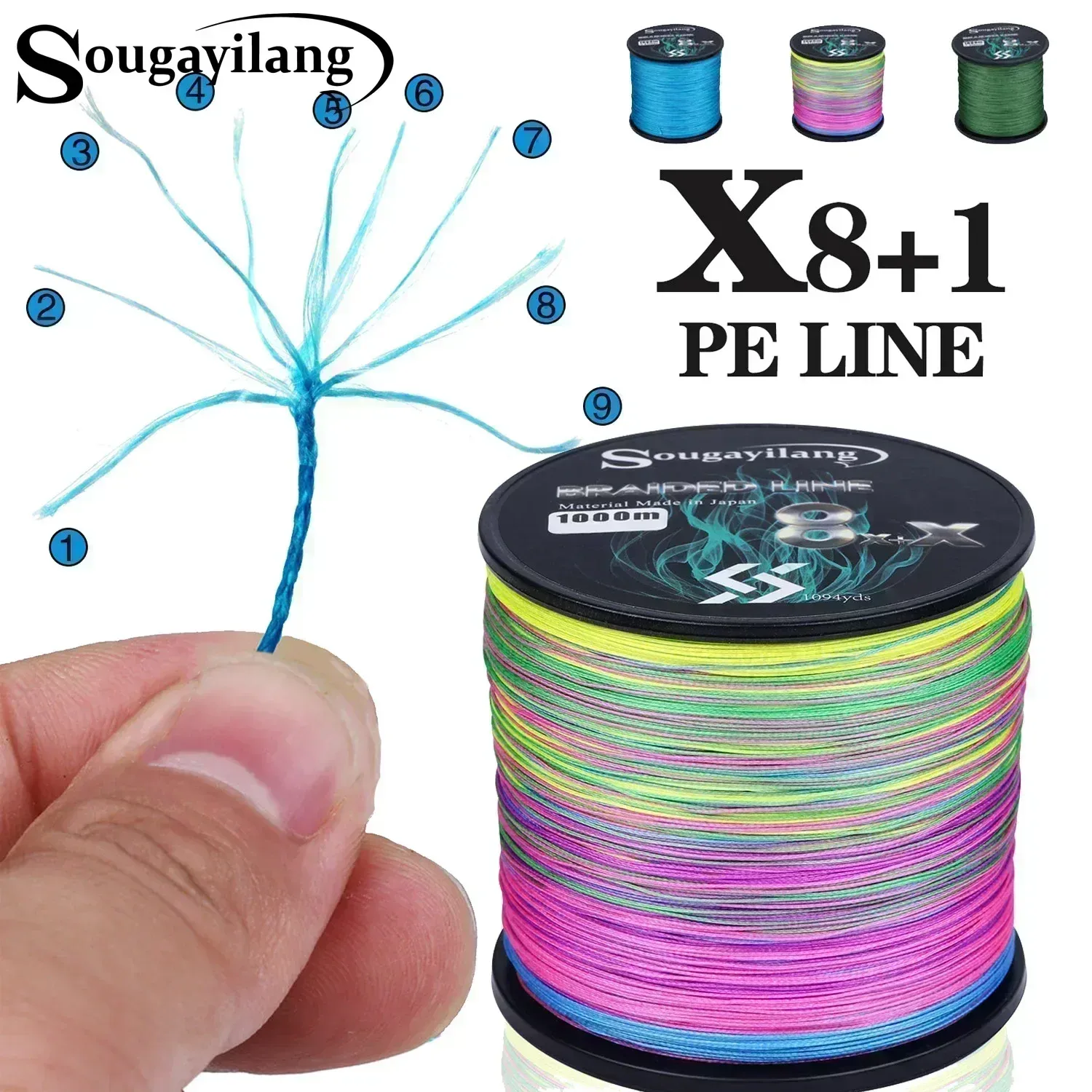 chinese braided fishing line Super Strong - 4 Strands Multifilament Pe Fishing Line Reaction Tackle Chinese Braided Fishing Line Test
