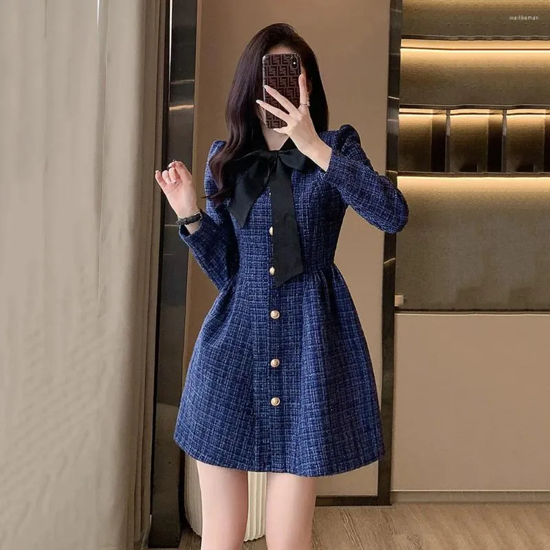 Long sleeve tweed mini dress on sale