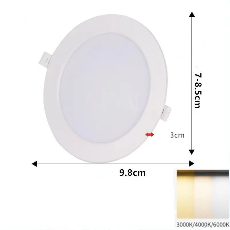 ACDC 220V LED Downlight: 5W-18W Recessed Ceiling Spotlights 3/4/5 Inch ...