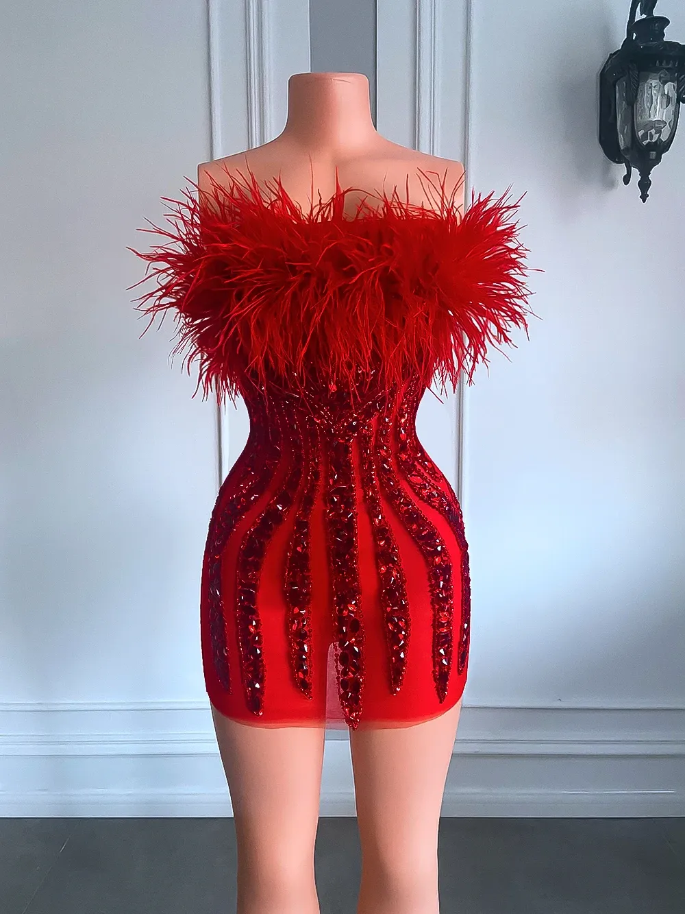 Red beaded cocktail dress cheap
