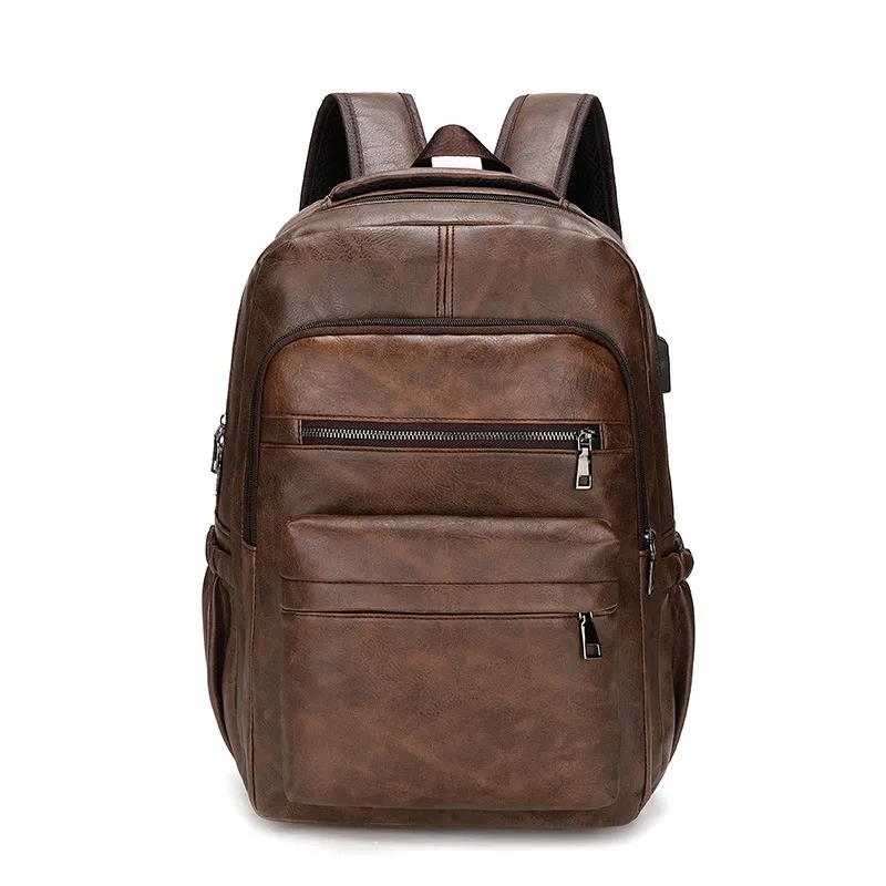 Save Big on Bulk Mens Laptop Backpacks Mens Leather Laptop Backpack Vintage  Style, Large Capacity PU Leather Travel Backpack, Casual Daypack For