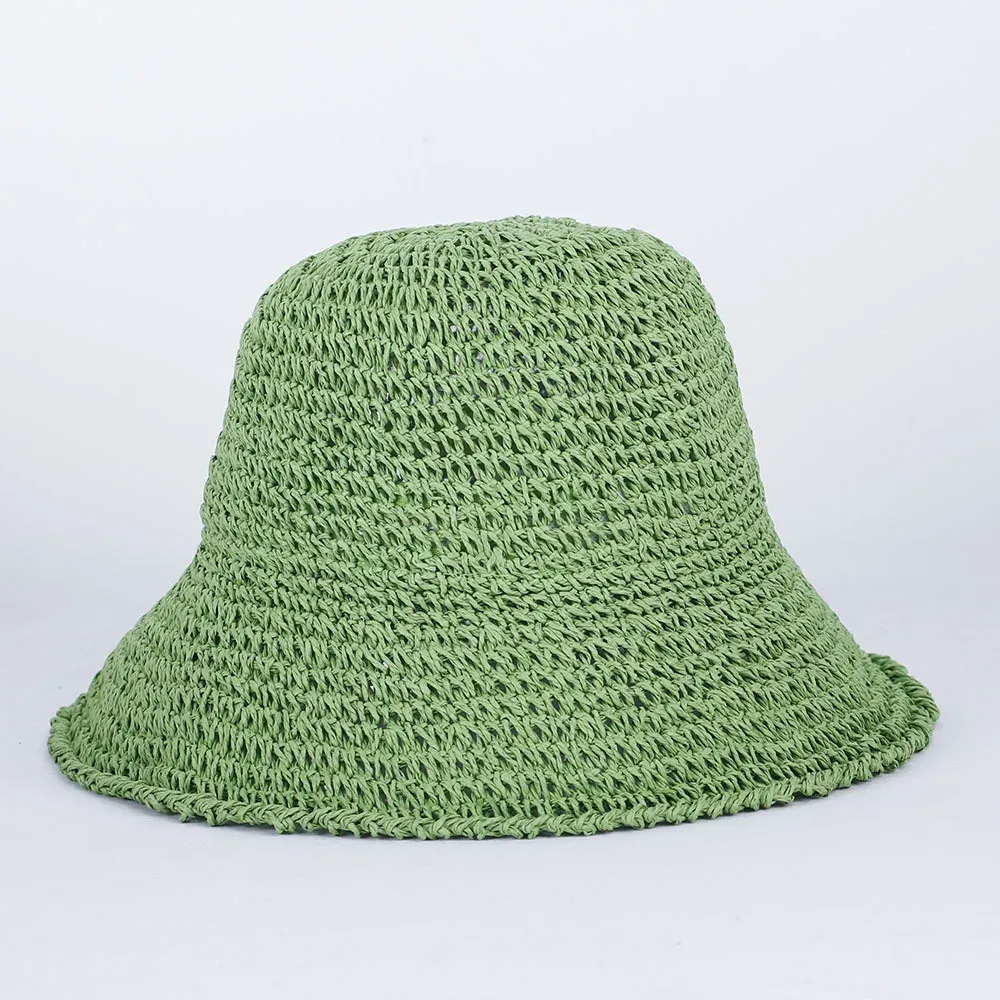 Womens Straw Sun Hat Woven Bucket Hat Fishing Hat Beach Hat  display picture 1