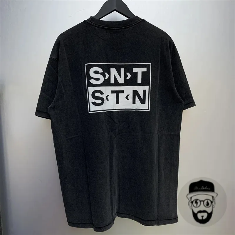 Street Saint Michael T-Shirt Washed Old Cotton Classic Letter
