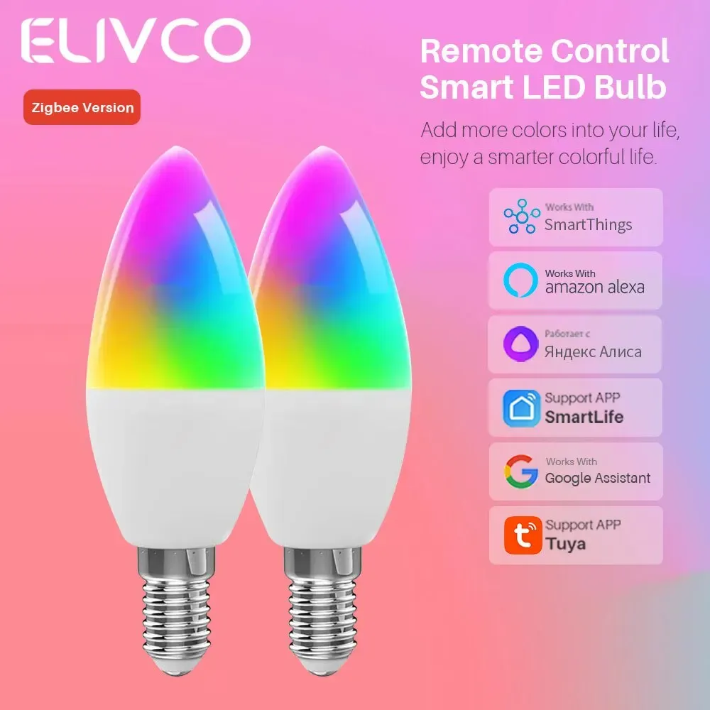 E14 Smart ZigBee Candle Light Bulb RGB CW LED AC85 265V Smart Life Alexa Google Home Compatible 2024 From Ddmyhome 17.02 DHgate.Com