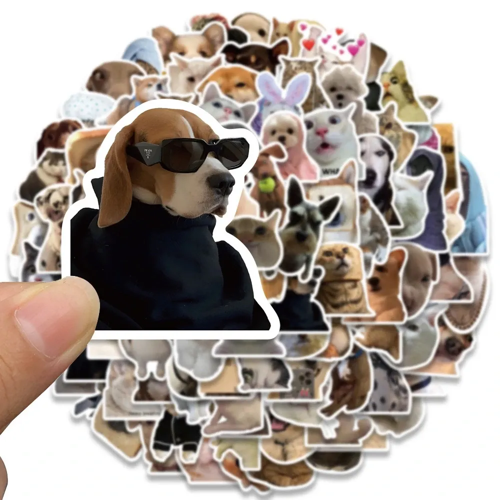Computer Dog Sticker Cute Animal Stickers! 10-Pack, Funny Dog and Cat Decals for Laptop ...