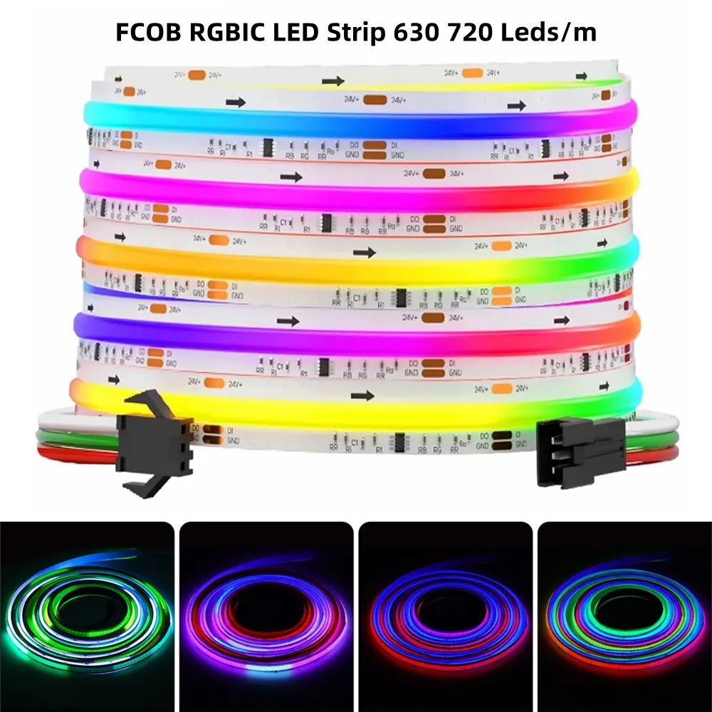 Rectangle Rgbic Led DHgate.com:2024COB RGBIC LED Strip - 720 LEDs RGB Dream Full Color ...