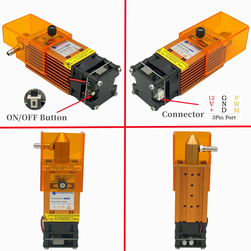 80W Laser Module CNC Laser Head 10W Power For CNC Laser Cutting Machine ...
