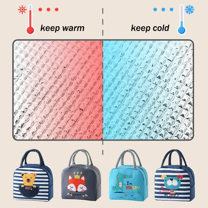 UMIRIKO Bolsa De Almuerzo Con Diseño De Dibujos Animados De Avión Para Niños, Reutilizable, Aislada, Para Niñas, Niños, Bolsas De Almuerzo, Bolsas Enfriadoras, Lonchera Para Escuela, Trabajo, Picnic