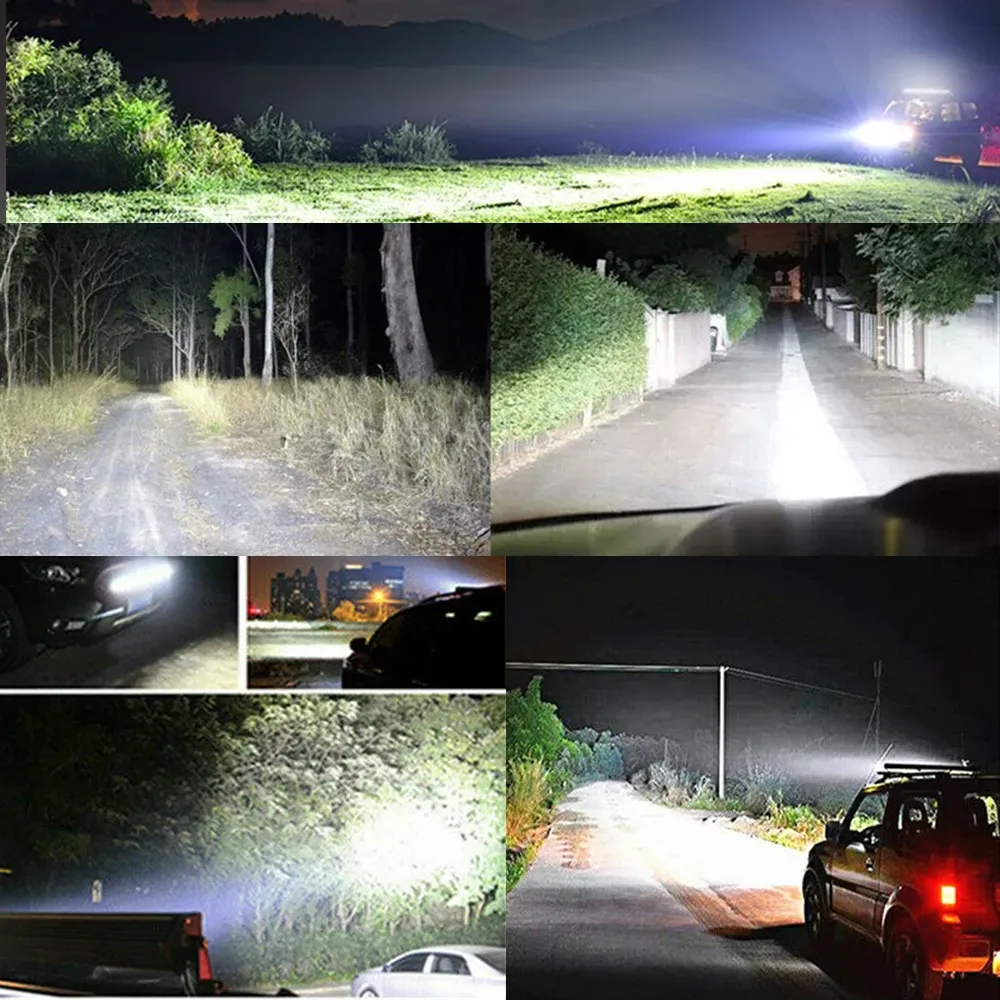 2x 8-Inch 60W LED Light Bars – Spot Beam, Off-Road Work Lights (12V/24V), IP67