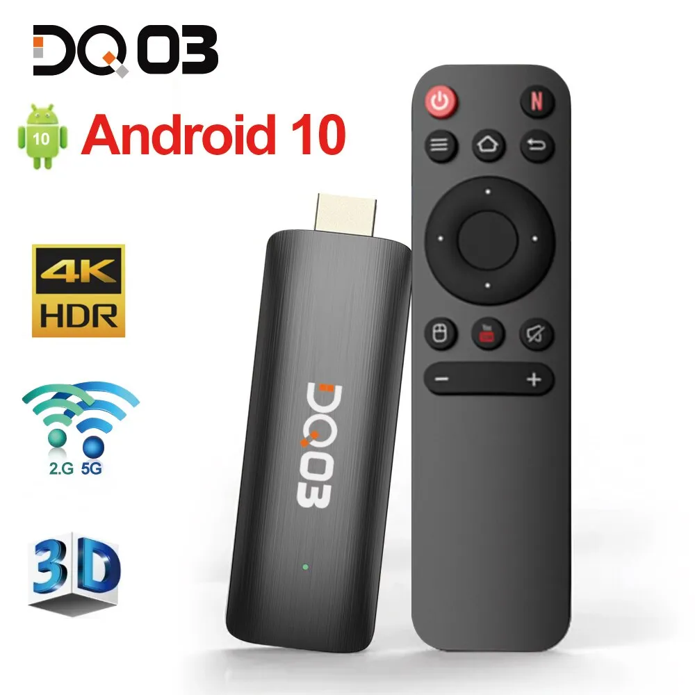 DQ03 Mini TV Stick Android 10 Quad Core ARM Cortex A53 2GB RAM