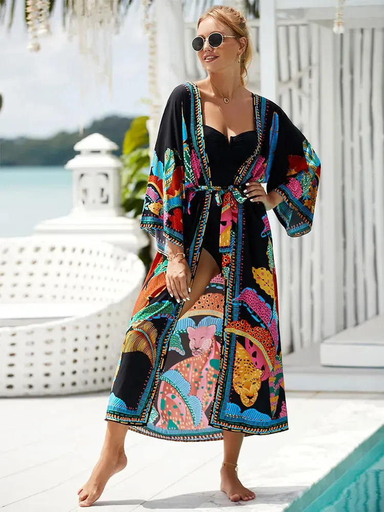 Plus size kimono beach cover up sales