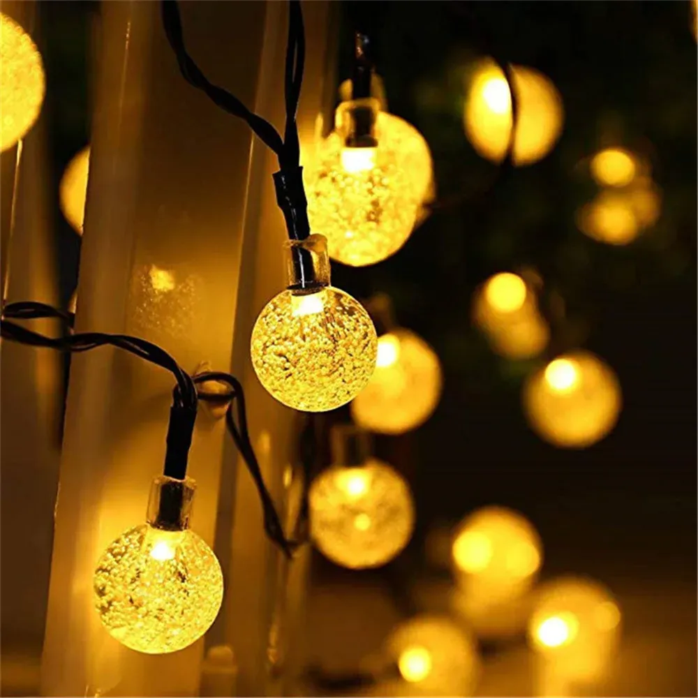 Yellow solar string lights hot sale
