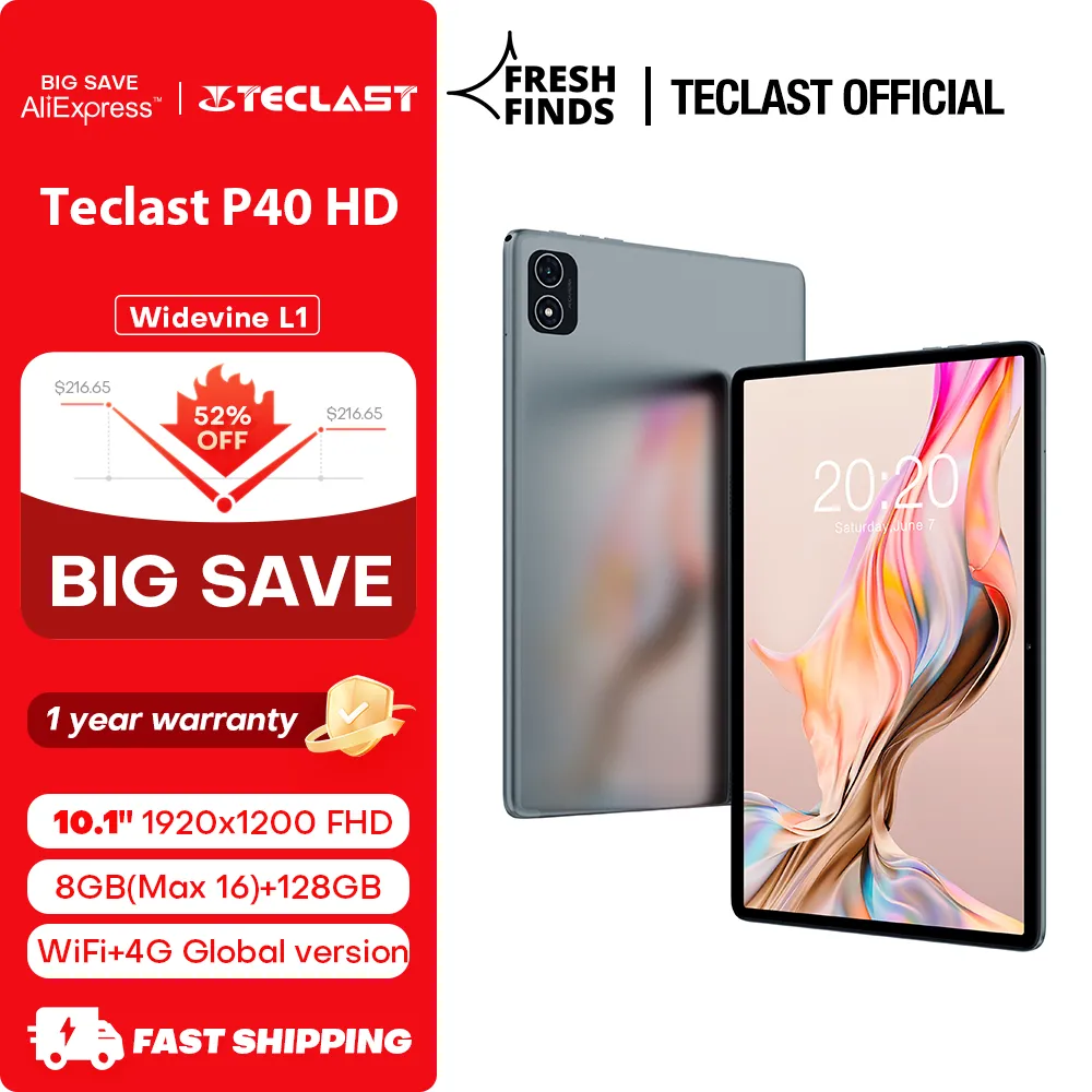 DHgate.com:Teclast P40HD Tablet: 8GB+8GB RAM, 128GB ROM, 10.1 2K 